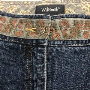 Willi Smith Embroidered Waistband Jeans Size 10